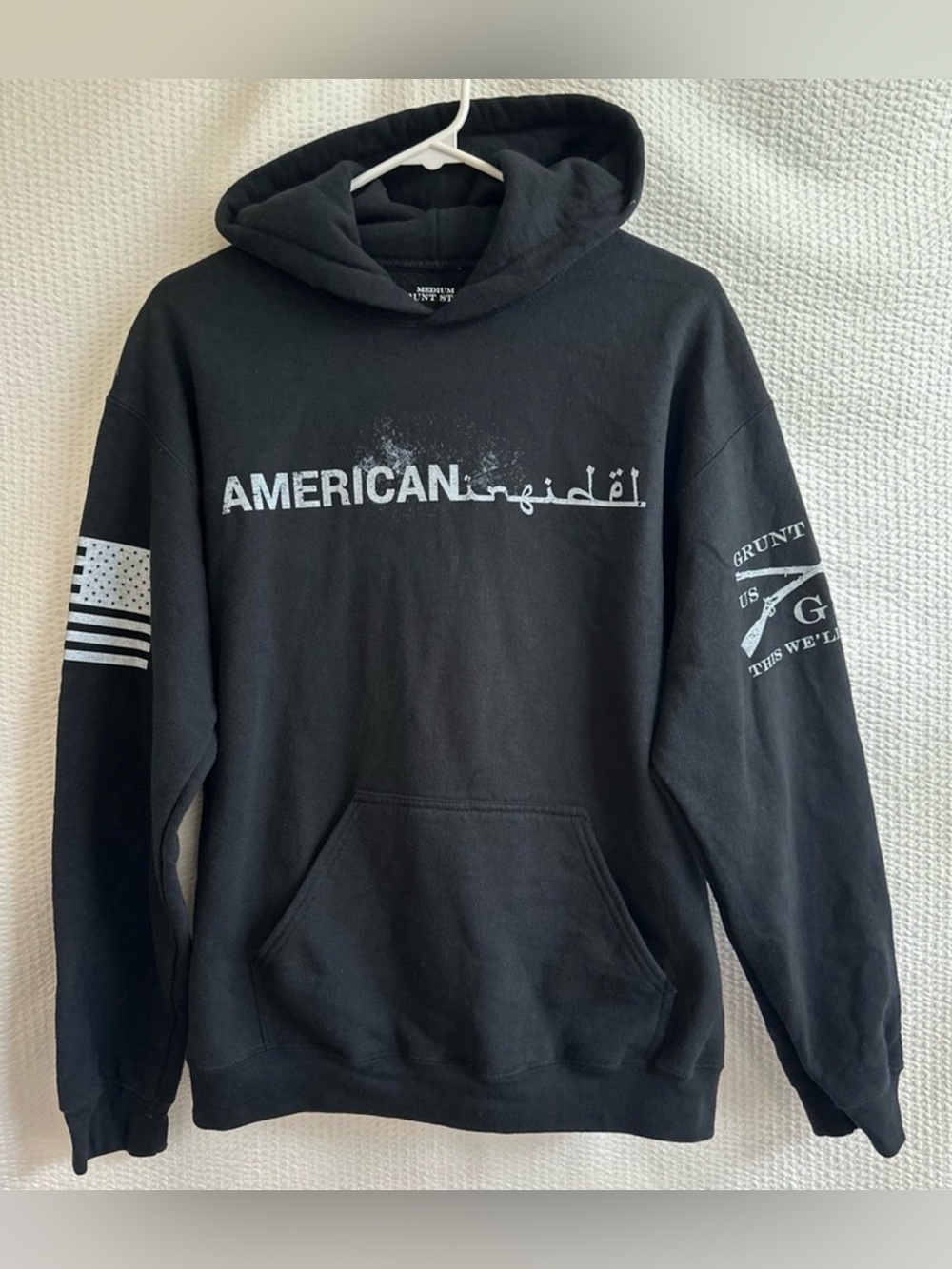 Grunt Style Men’s Black American Infidel Hoodie Sweatshirt Size: Medium